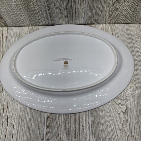 Sango‎ China Versailles 14" Oval Serving Platter Plate Japan #3632 Green Gold - Picture 5 of 6